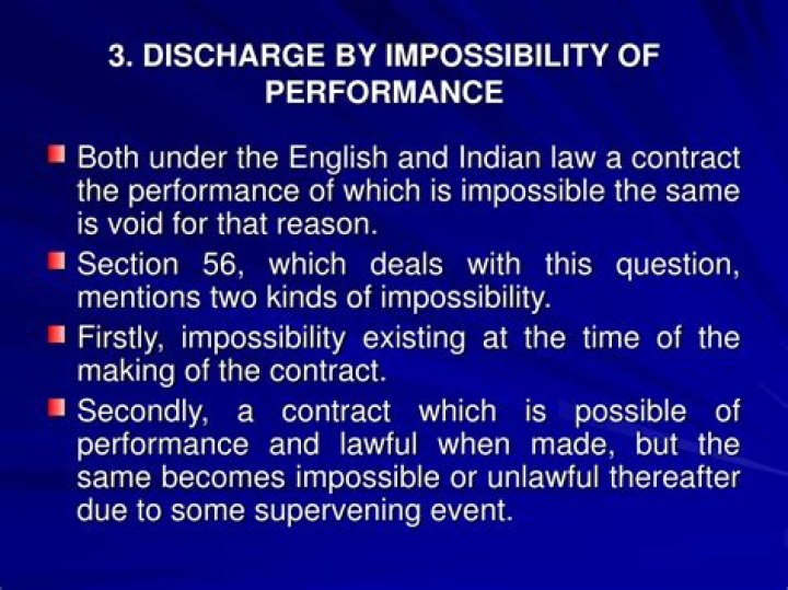 By impossibility of performance?