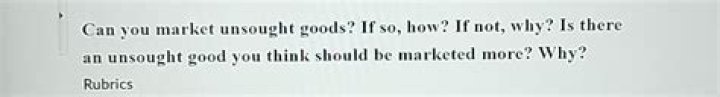 Can you market unsought goods?