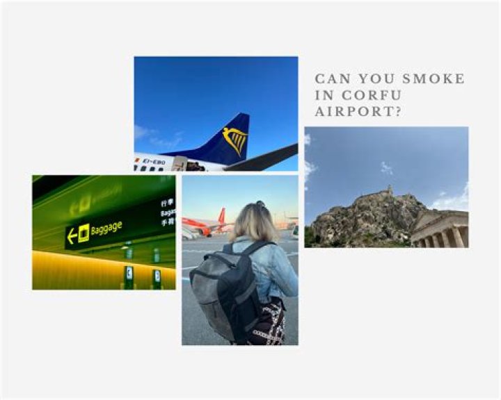 Does corfu airport have a smoking area?