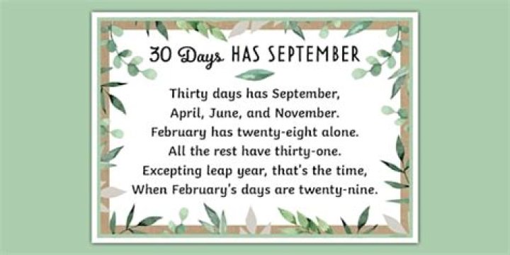 Does september have 30 days?