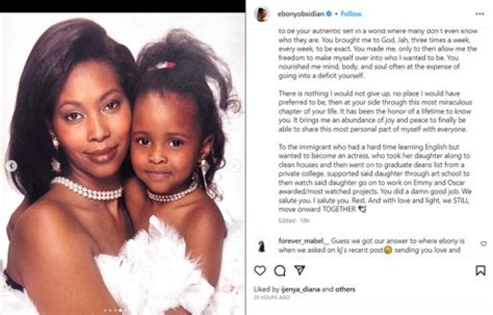 Ebony Obsidian Mother Death News And Family