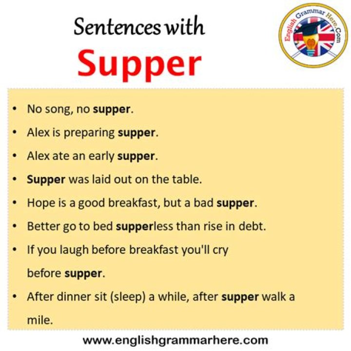 For supper make sentence?
