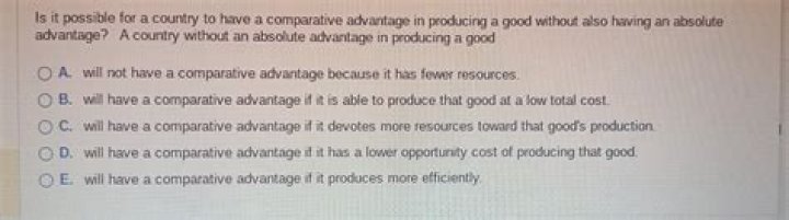 Has a comparative advantage in producing a good quizlet?