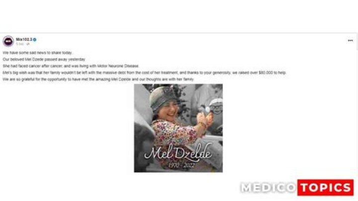 
How did Mel Dzelde die? Cause of death & Health battle Explained 