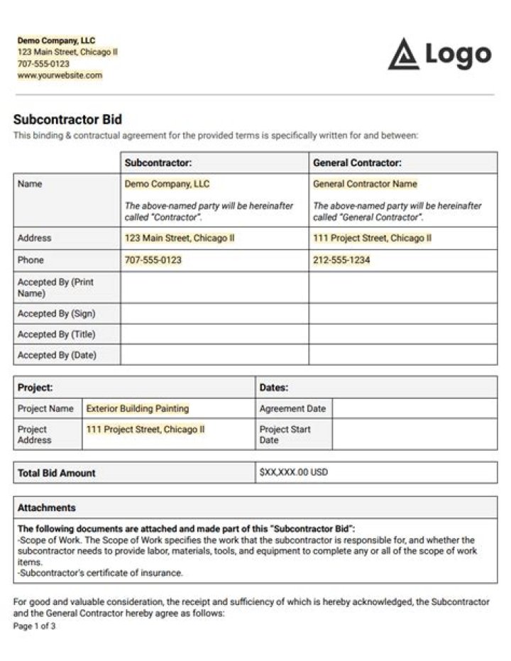 How to bid a job as a subcontractor?