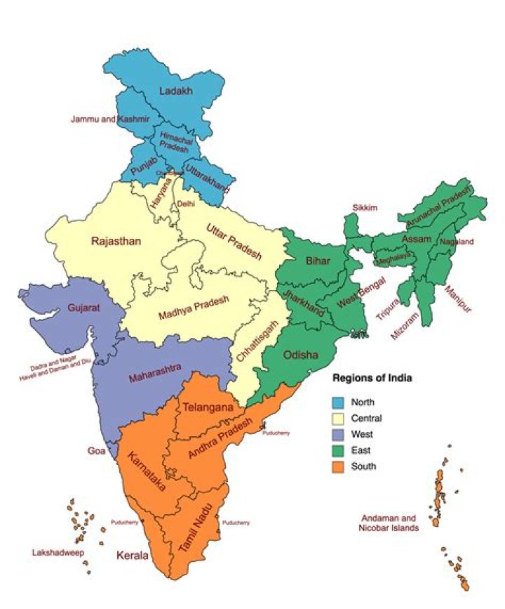In which region of india is the temperature comparatively low?