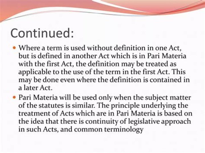 Is in pari materia?