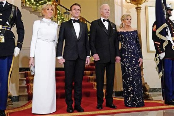 
Joe and Jill Biden Welcome French President Emmanuel Macron and His Wife Brigitte at State Dinner 