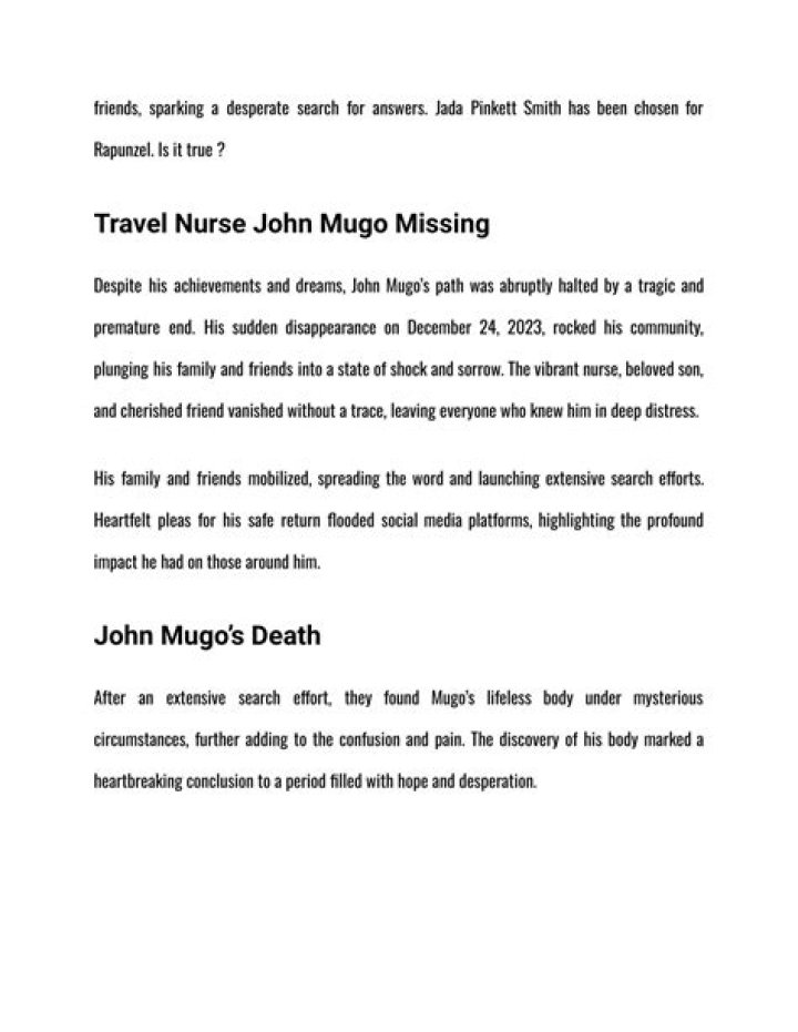 
John Mugo Missing, What Happened to John Mugo? Has John Mugo Been Found? 