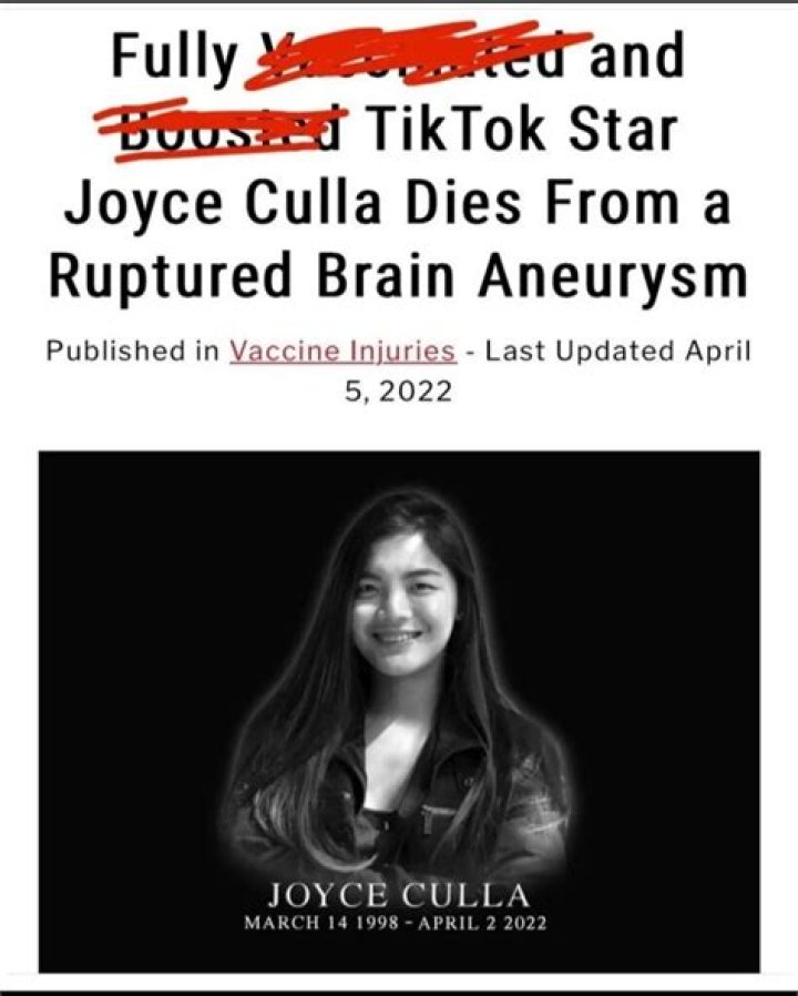 
Joyce Culla Aneurysm Update Has The TikTok Star Really Passed Away? 