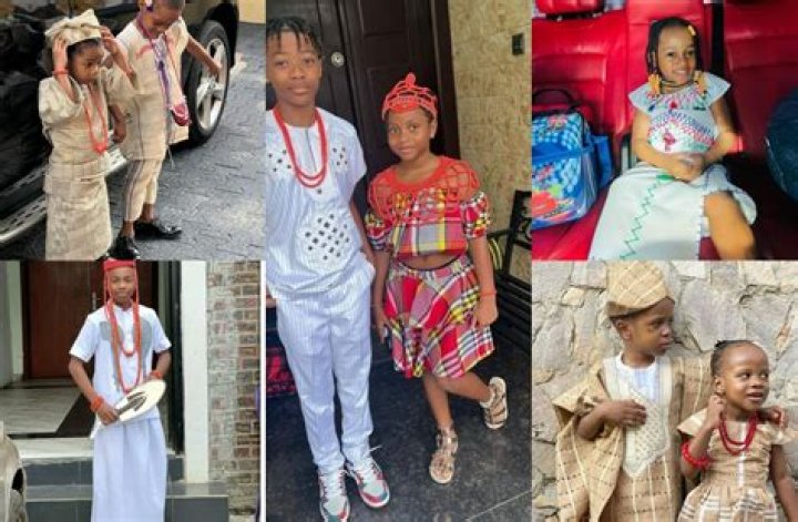 
Nigerian celebrities proudly show off their kids’ Independence day outfit 