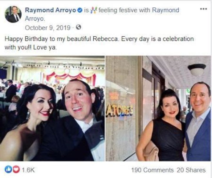 Raymond Arroyo Family and Married Life With Rebecca Arroyo