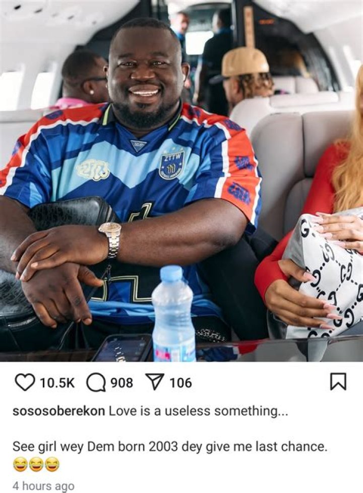 
SoSo Soberekon has made a juicy offer to anyone who can help him get back his phone 