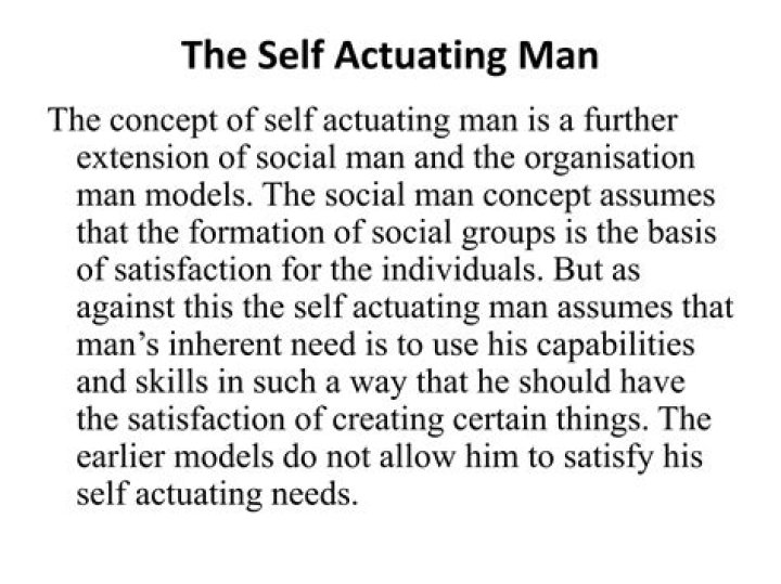 What is self actuating man?