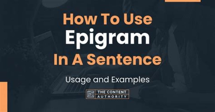 When to use epigram?