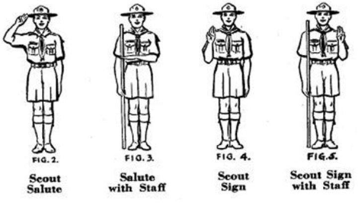 Which hand do scouts salute with?