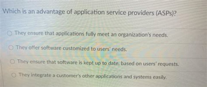 Which is an advantage of application service providers (asps)?